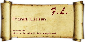 Frindt Lilian névjegykártya